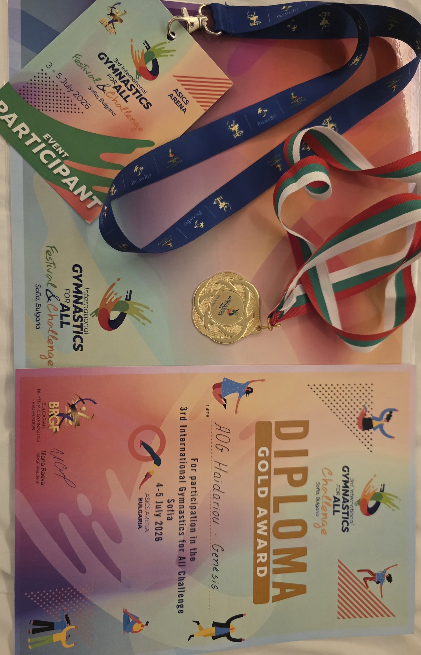Χρυσό μετάλλιο και δίπλωμα της ομάδας Gymnastics for All του ΑΟΓ Χαϊδαρίου από τη Σόφια 2026